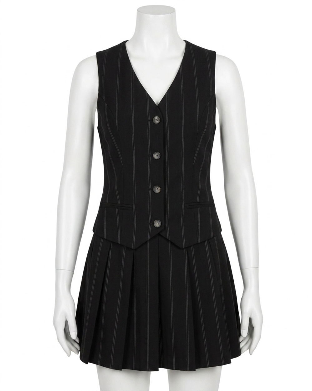 NEW SHE + SKY carrie sleeveless blazer mini dress in black